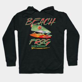 Funny and Cute hip hopper red eyed tree frog surfing tee Hoodie